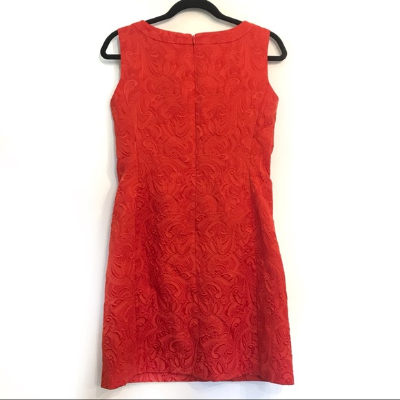 Kim Rogers Orange Baroque Square Neck Dress Preppy - Picture 4 of 4